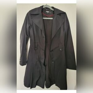 Black DKNY Trench Coat Size XS